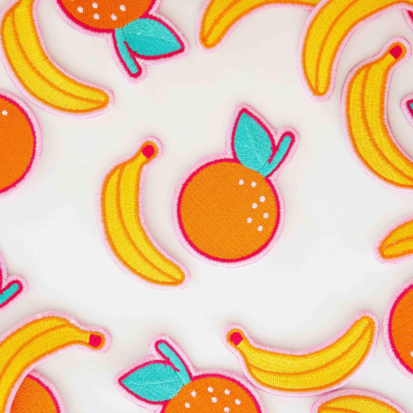 Sarah Hearts-Embroidered Patches - Banana & Orange - 2 Pack-accessory-gather here online