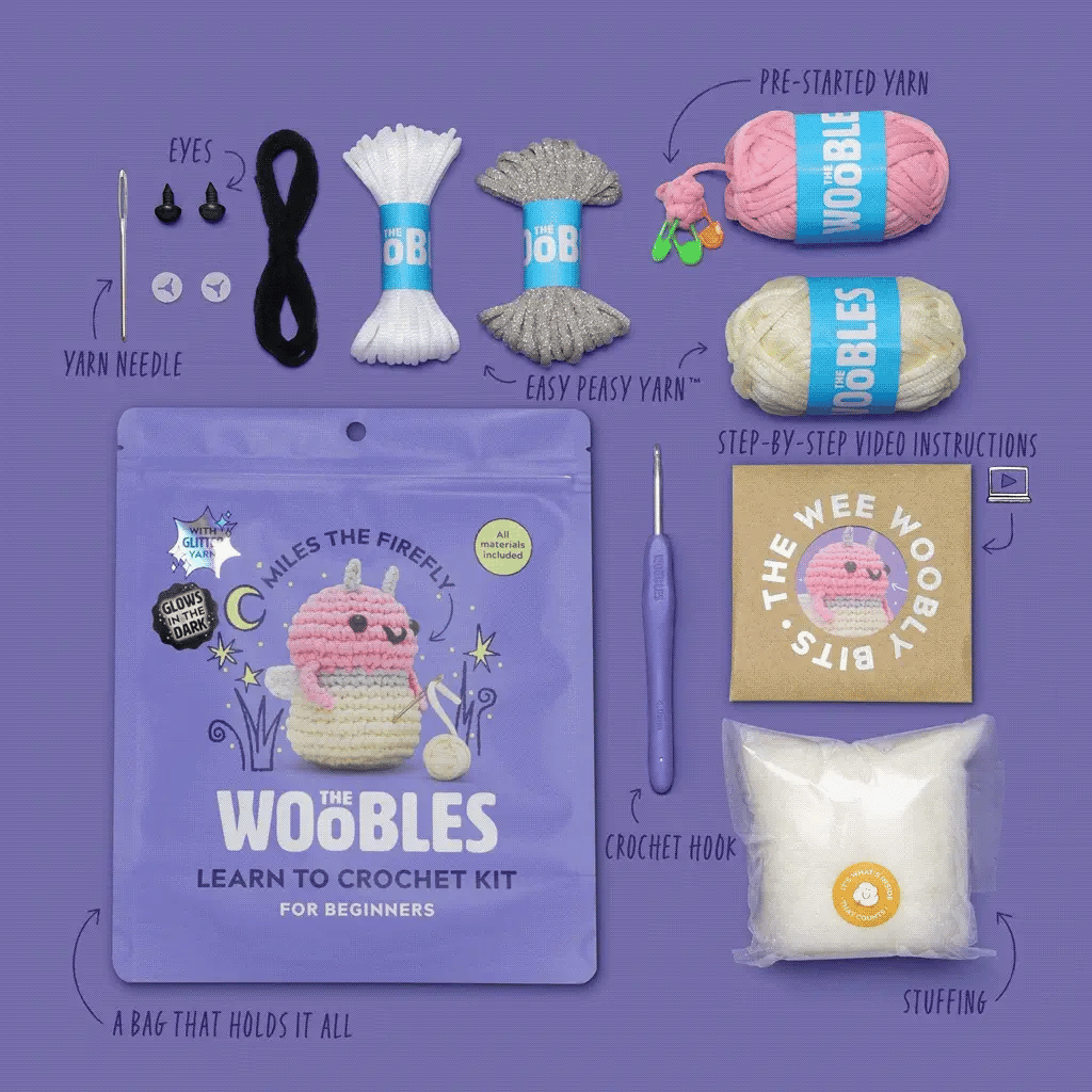 The Woobles-Miles the Firefly Crochet Kit-knitting / crochet kit-gather here online