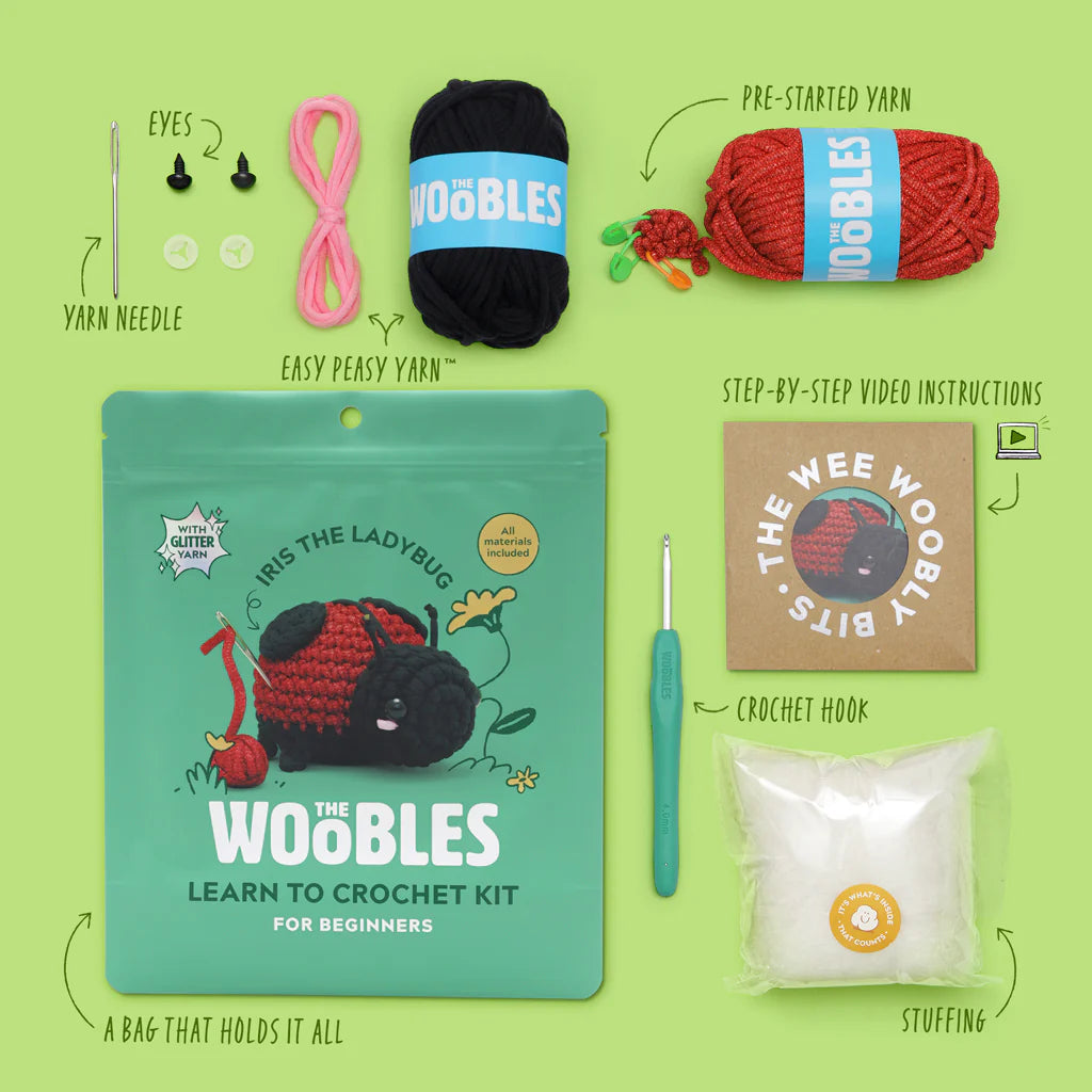 The Woobles-Iris the Ladybug Crochet Kit-knitting / crochet kit-gather here online