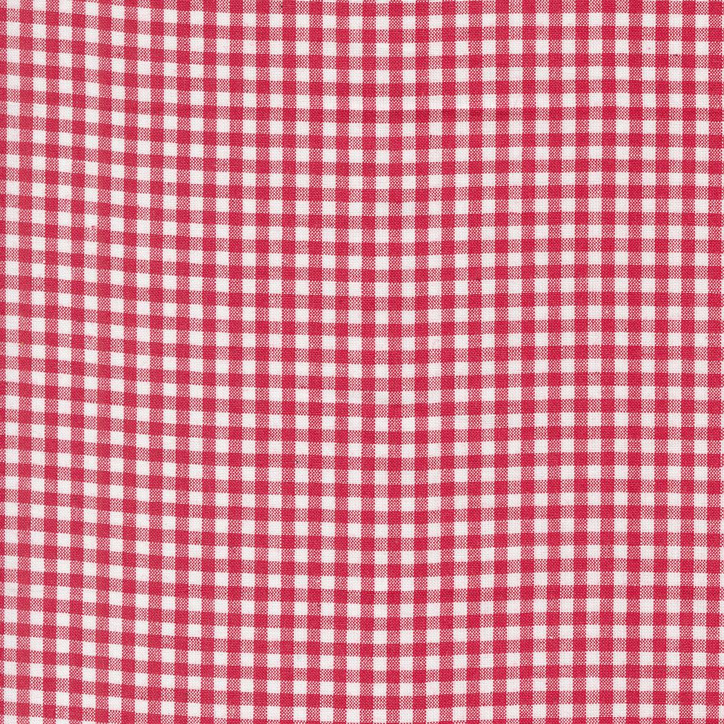 Moda-Panache Small Gingham - White Red-fabric-gather here online