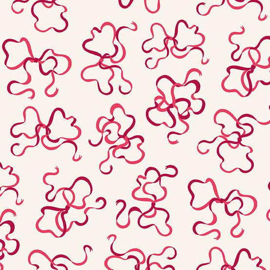 Andover Fabrics-Curlicue Bows Rosy-fabric-gather here online