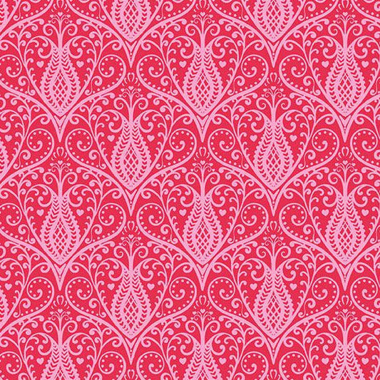 Andover Fabrics-Heartachoke Red-fabric-gather here online