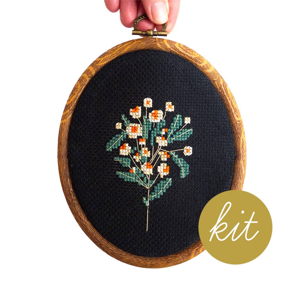 Junebug and Darlin-Moonlit Daisy, 4"x5" Cross Stitch Kit-xstitch kit-gather here online