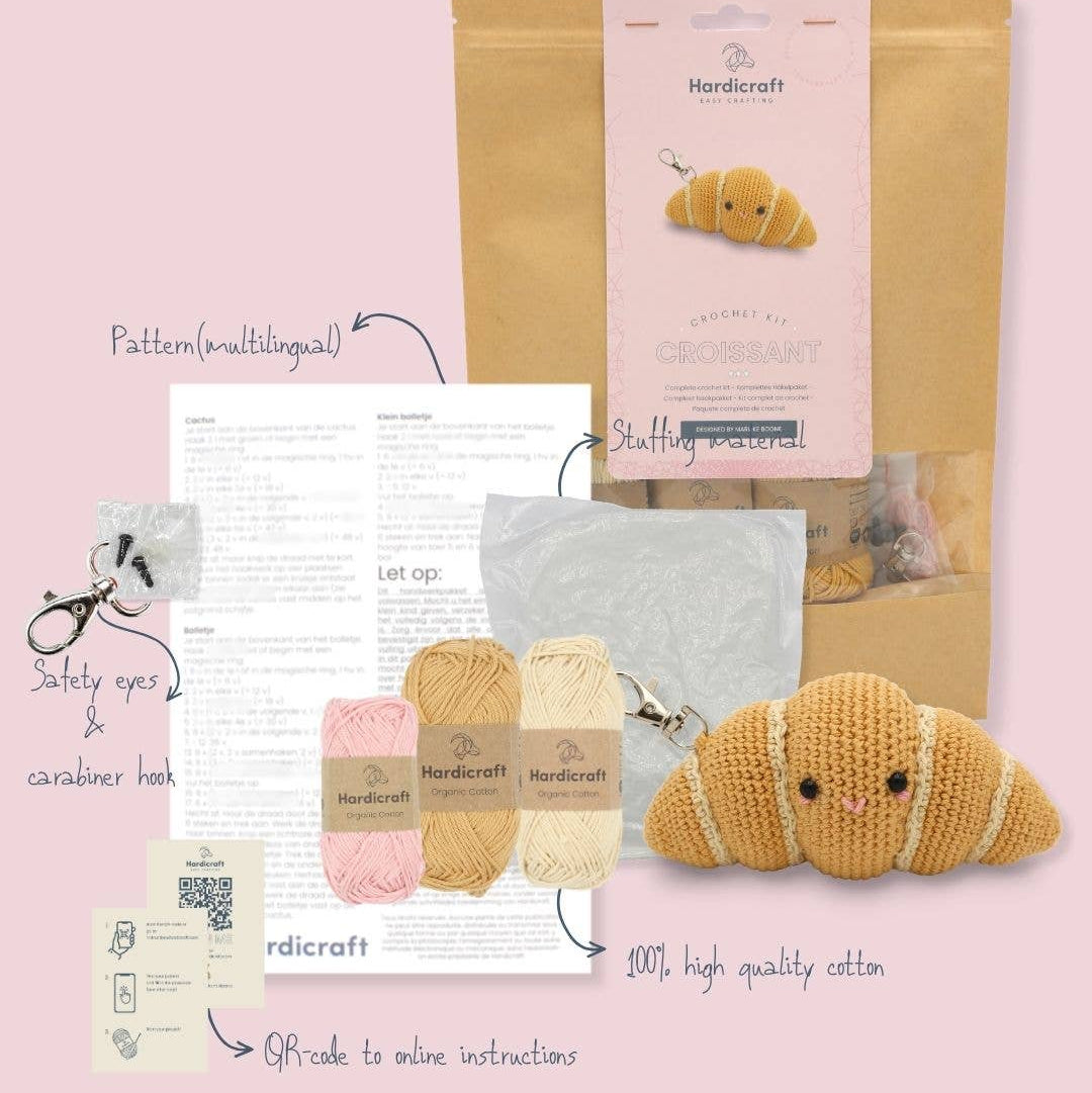 Hardicraft-DIY Crochet Kit - Croissant Keychain-knitting / crochet kit-gather here online