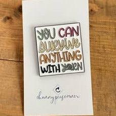 Channypeascorner-You Can Survive Anything With Yarn Enamel Pin-accessory-gather here online