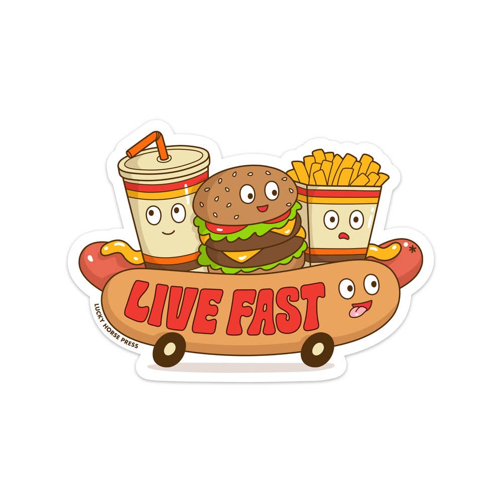 Lucky Horse Press-Live Fast Sticker-accessory-gather here online