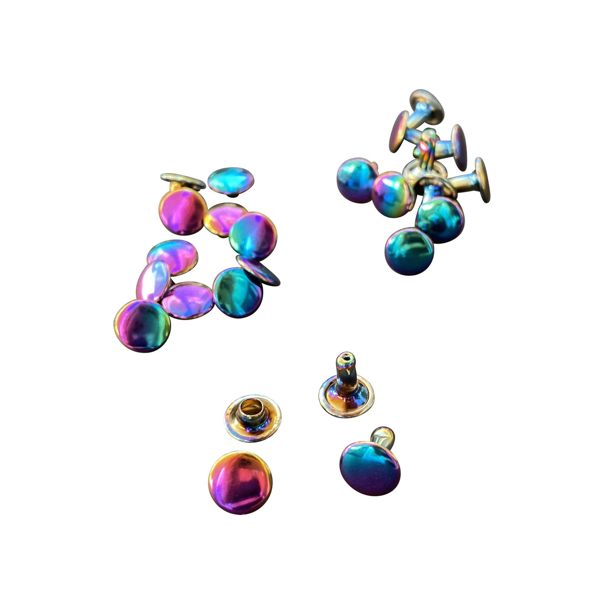 Sassafras Lane Designs-Double Cap Rivets - Iridescent Rainbow-hardware kit-gather here online
