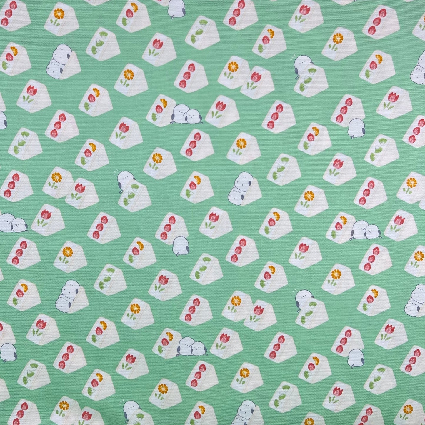 Cosmo-Fruit Sandwich Birds on Cotton Oxford-fabric-gather here online