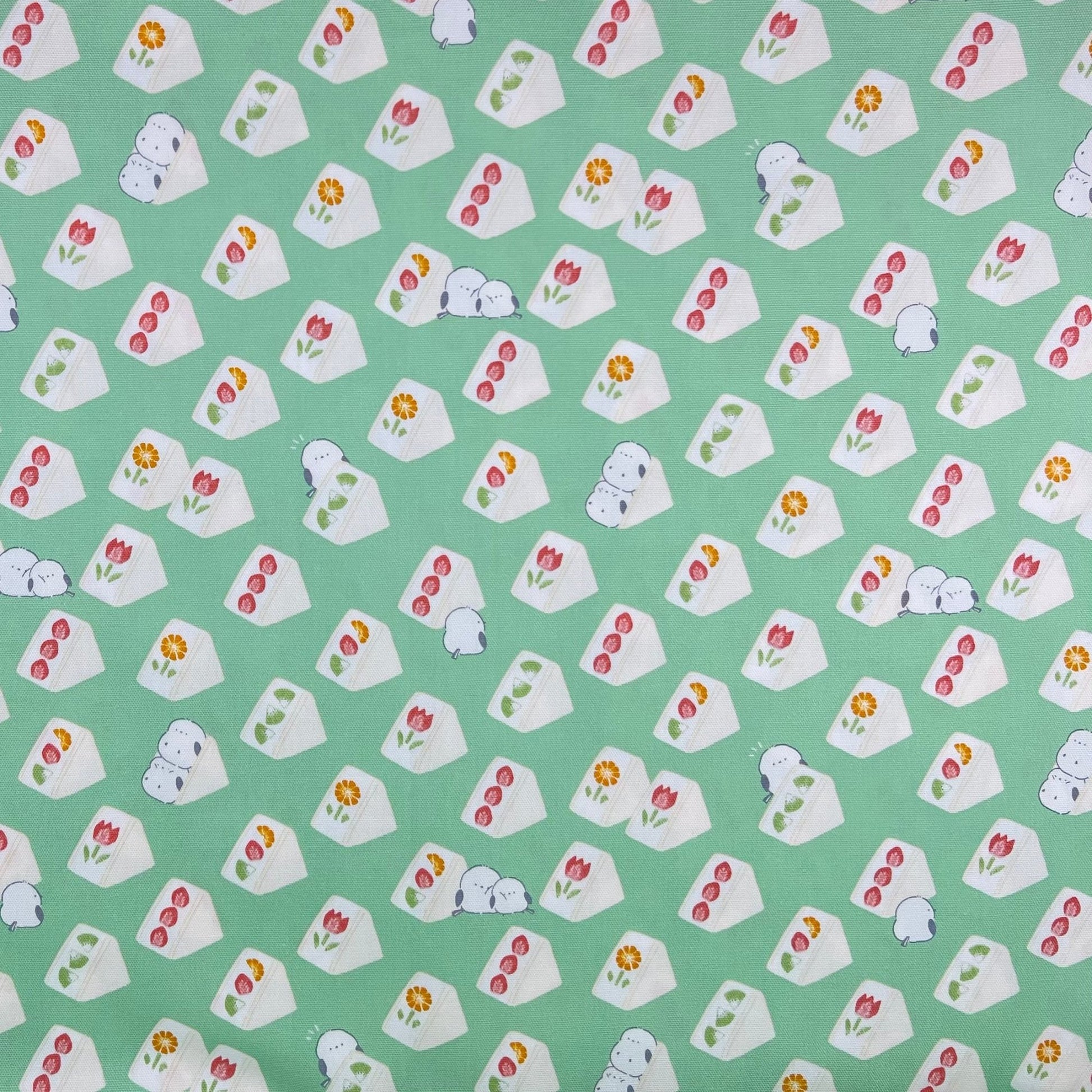 Cosmo-Fruit Sandwich Birds on Cotton Oxford-fabric-gather here online