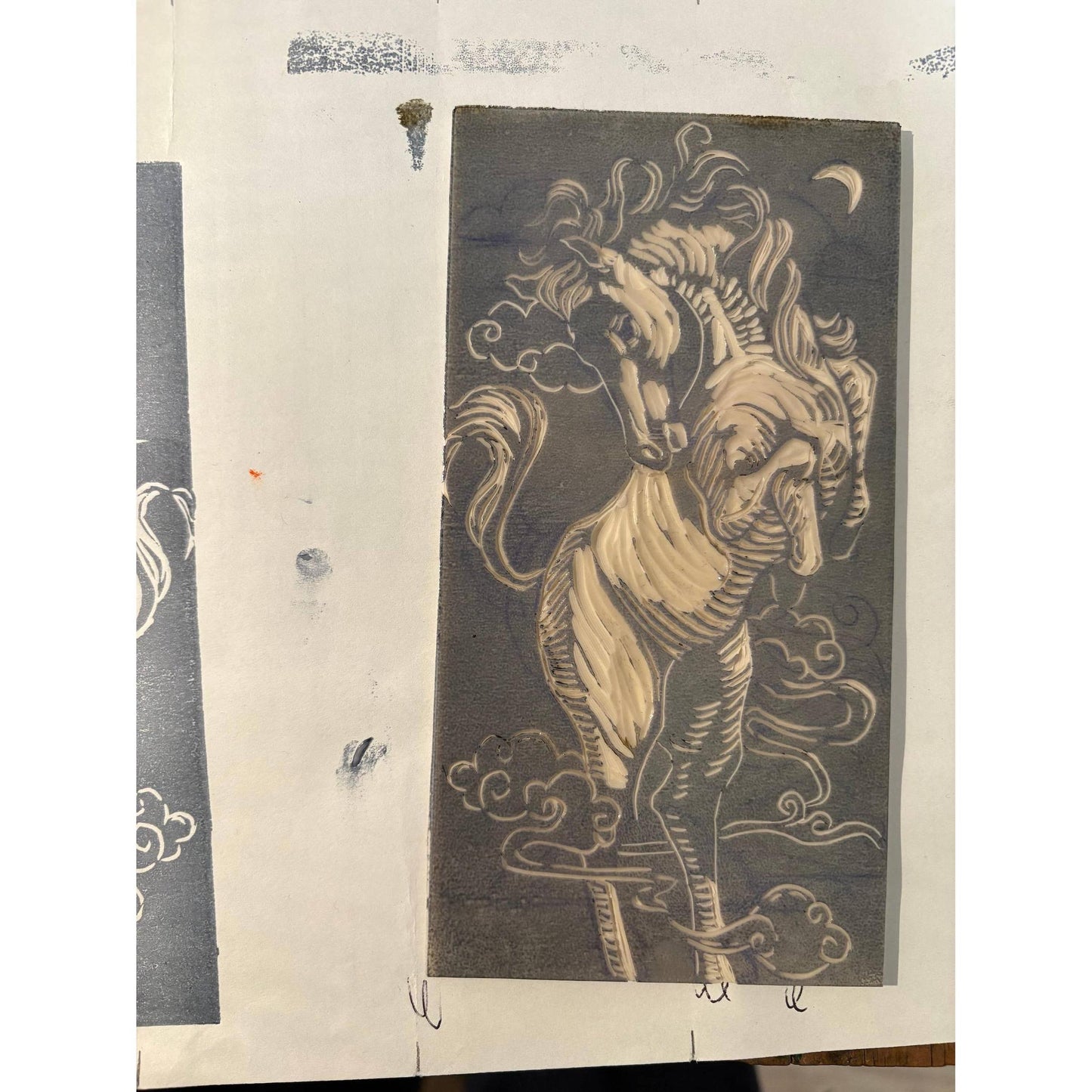 Kathie Studio-Horse Blockprinted Red Envelope-greeting card-gather here online