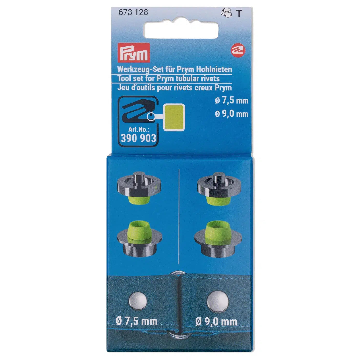 Prym-VARIO Tool Set for Prym Tubular Rivets 7.5 & 9 mm-sewing notion-gather here online