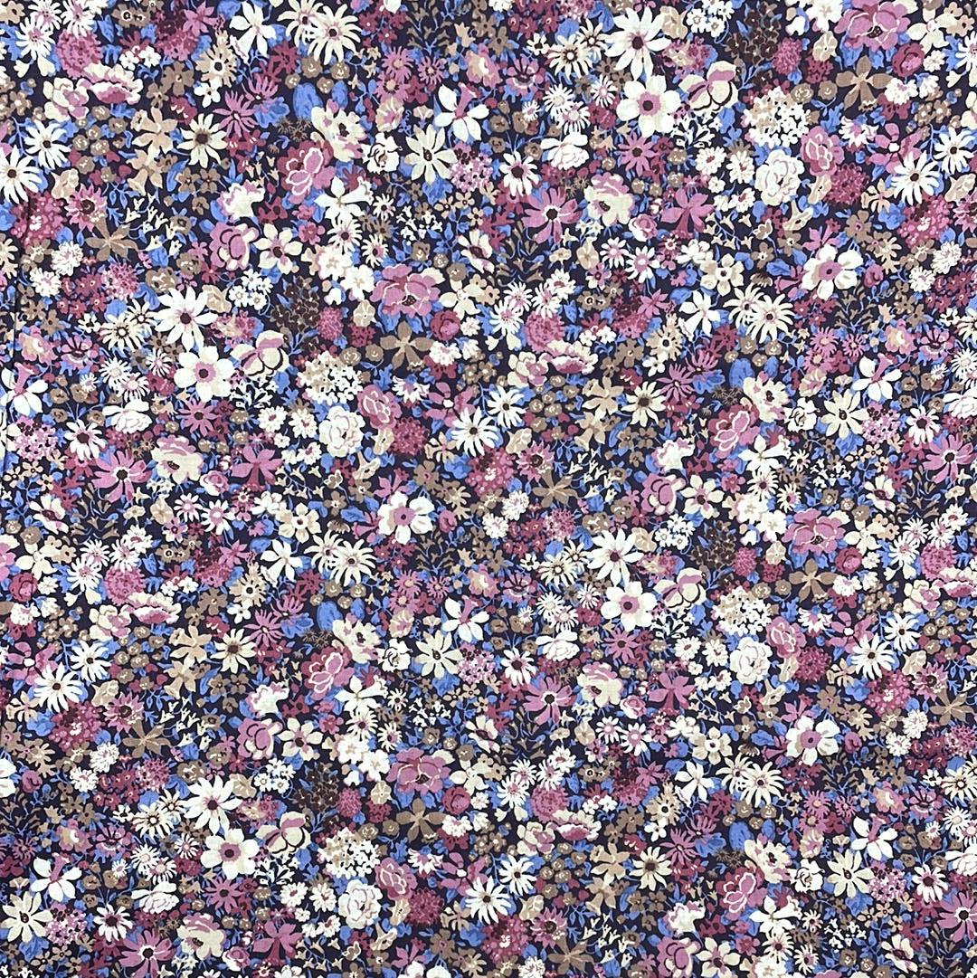 Good Taste-Violet Floral on Cotton Lawn-fabric-gather here online