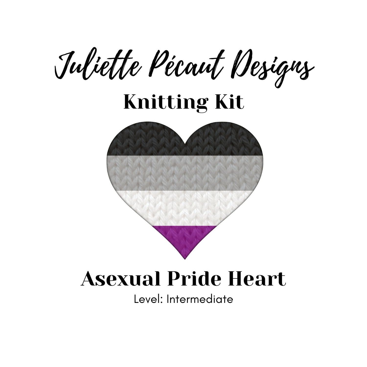 Juliette Pécaut Designs-Knitting Kit: Pride Hearts-knitting / crochet kit-Asexual-gather here online