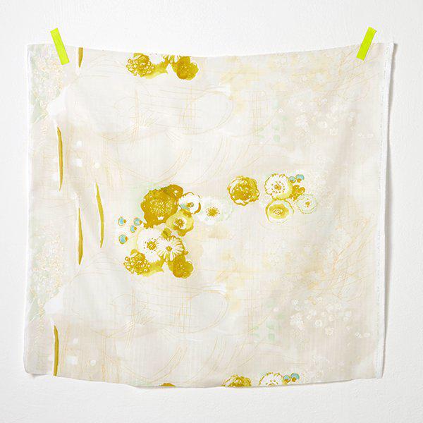 Kokka-Yellow Floral Komorebi, on Cotton Double Gauze-fabric-gather here online