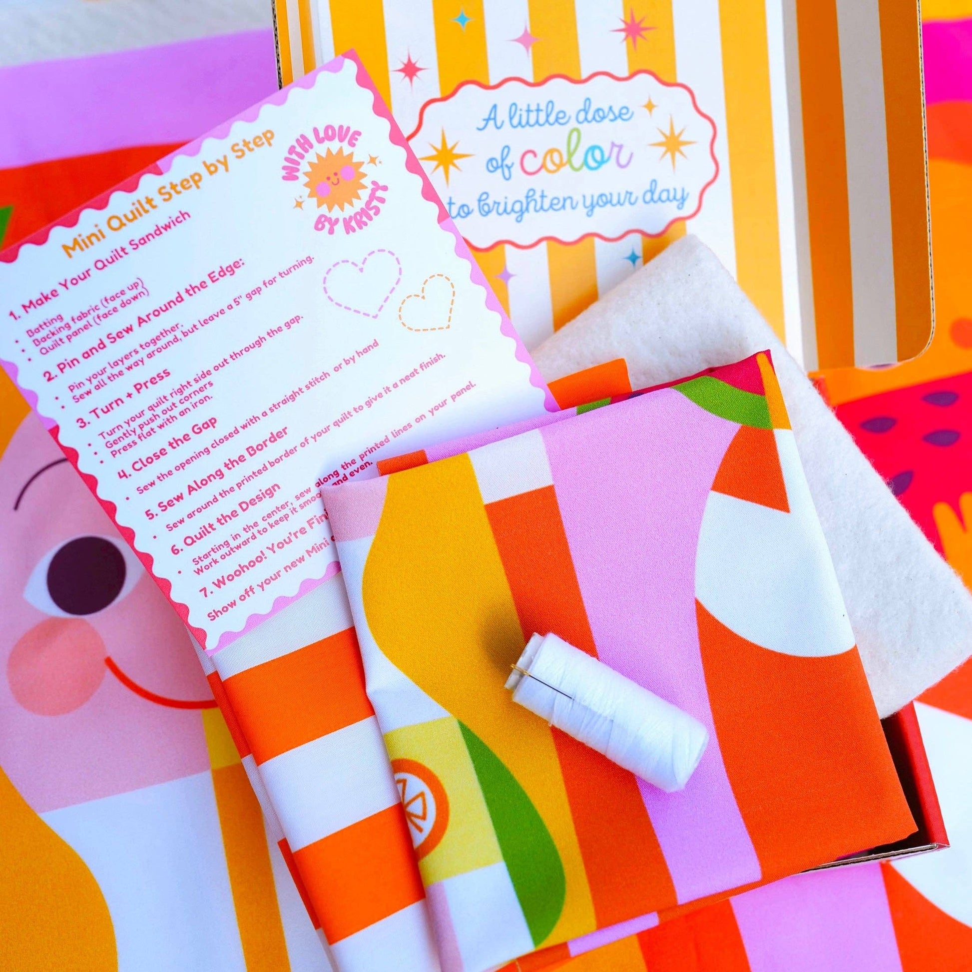 With Love by Kristy-Mary Blair™ Lemonade Girl and Watermelon Boy Mini Quilt Kit-sewing kit-gather here online