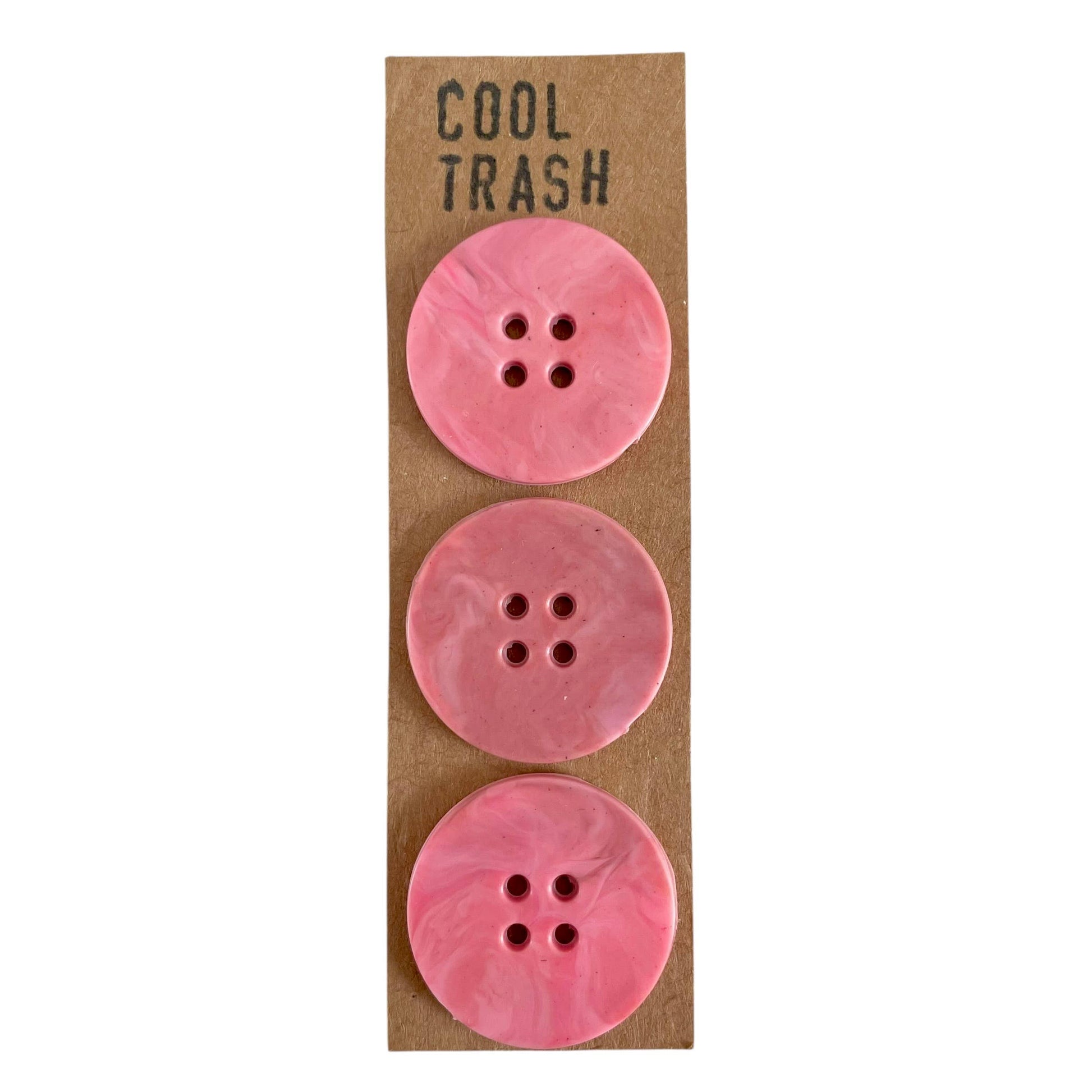 Cool Trash-25mm Recycled Plastic Button Set - Dusty Pink-button-gather here online