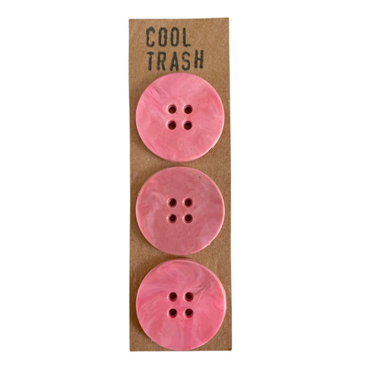 Cool Trash-25mm Recycled Plastic Button Set - Dusty Pink-button-gather here online