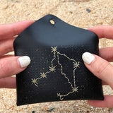 Chasing Threads-DIY Stitch Your Star Sign Black Vegan Leather Purse-xstitch kit-gather here online