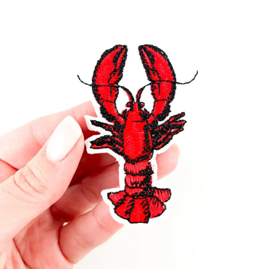 Field Trip Threads-Lobster Embroidered Iron-On Patch-patches + pins-gather here online