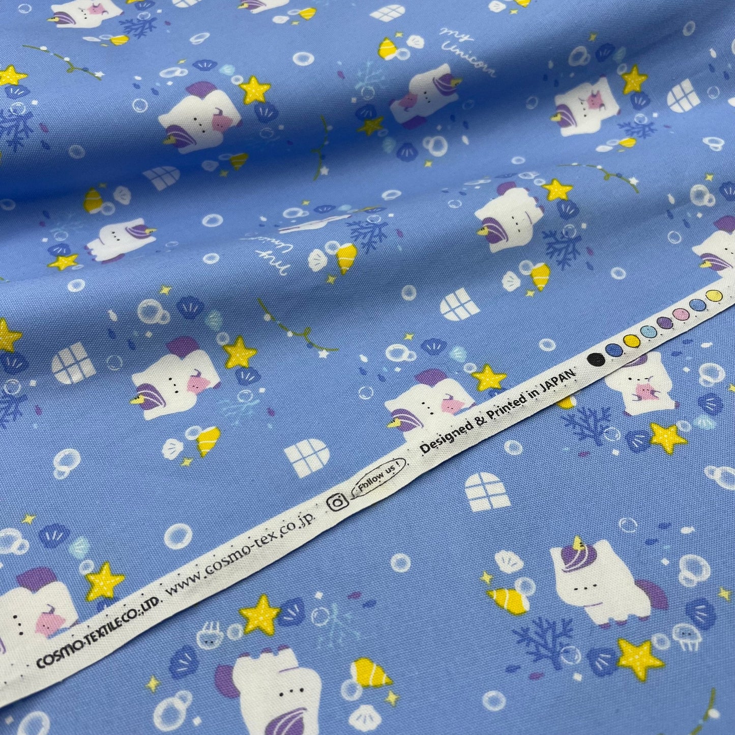 Cosmo-My Unicorn Ocean on Cotton Oxford-fabric-gather here online