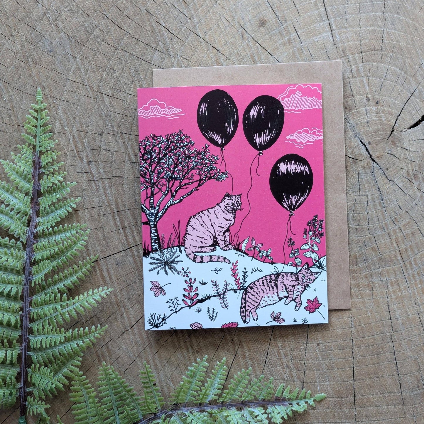 ilikesara-Greeting card | balloon cats pink - congratulations, anytime card-greeting card-gather here online