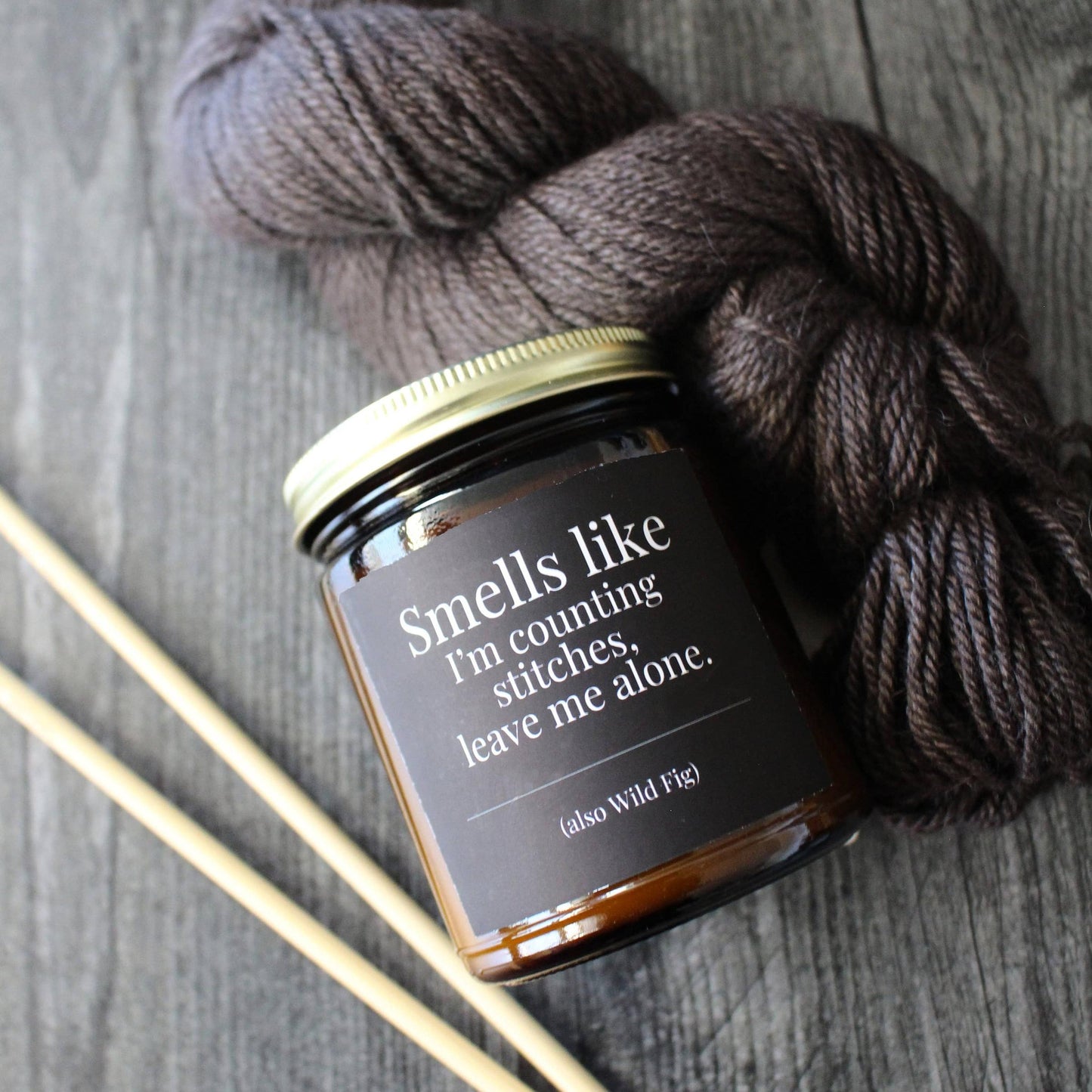 NNK Press-Hand-poured Coconut Soy Wax Candle For Knitters - 4oz-accessory-4 Oz Wild Fig | Smells like I'm counting stitches leave me alone.-gather here online