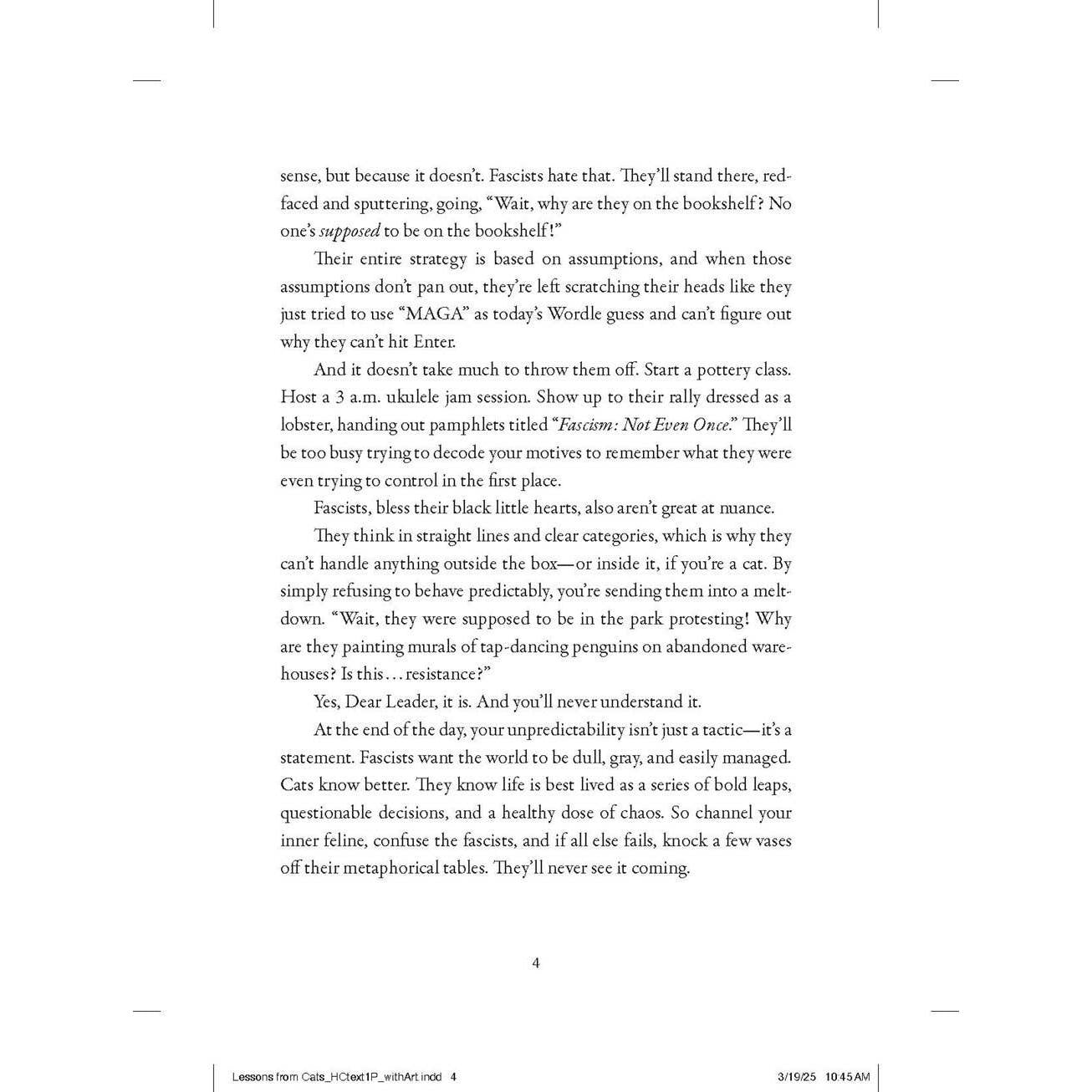 Grand Central Publishing-Lessons from Cats for Surviving Fascism-book-gather here online