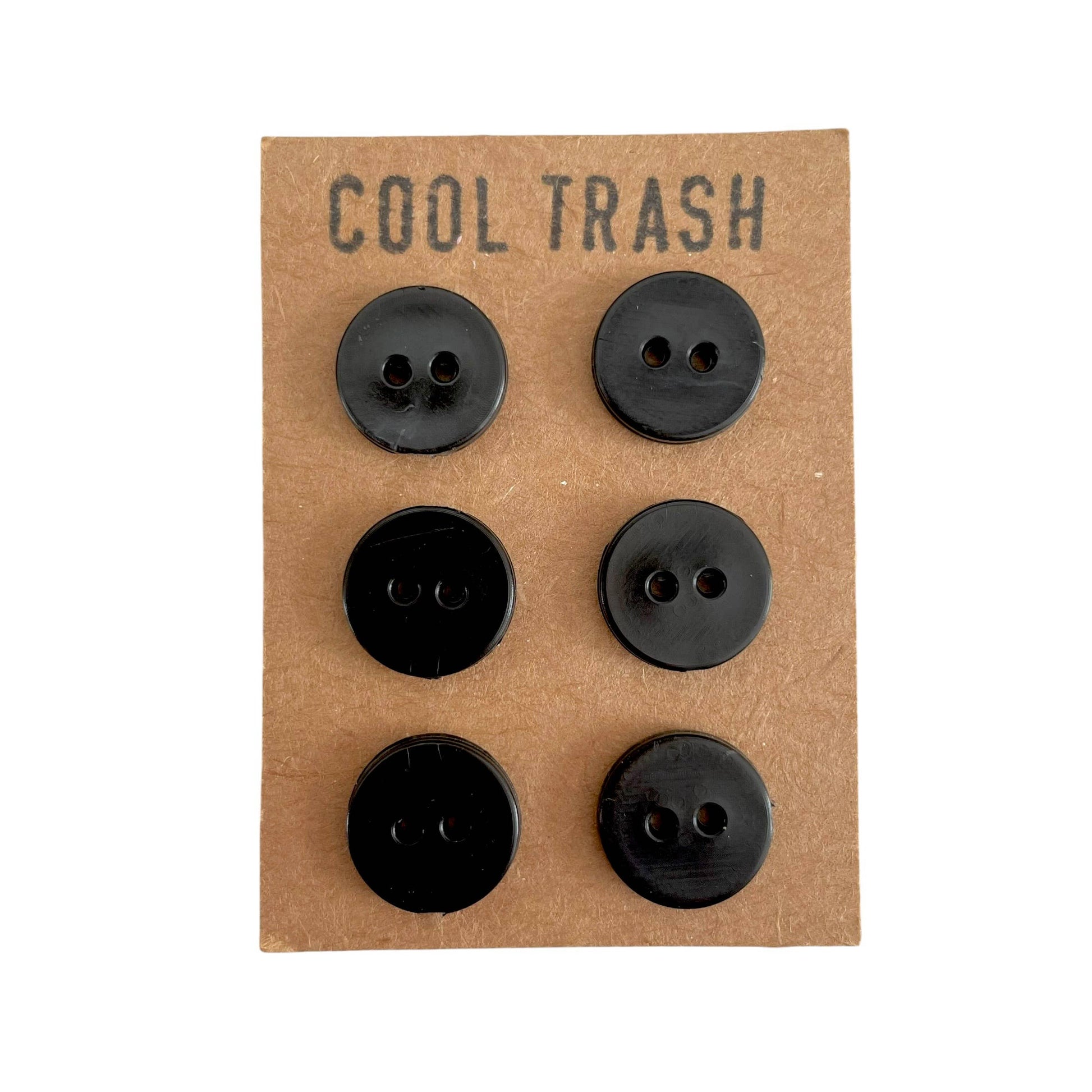Cool Trash-12mm Recycled Plastic Button Set - Black-button-gather here online