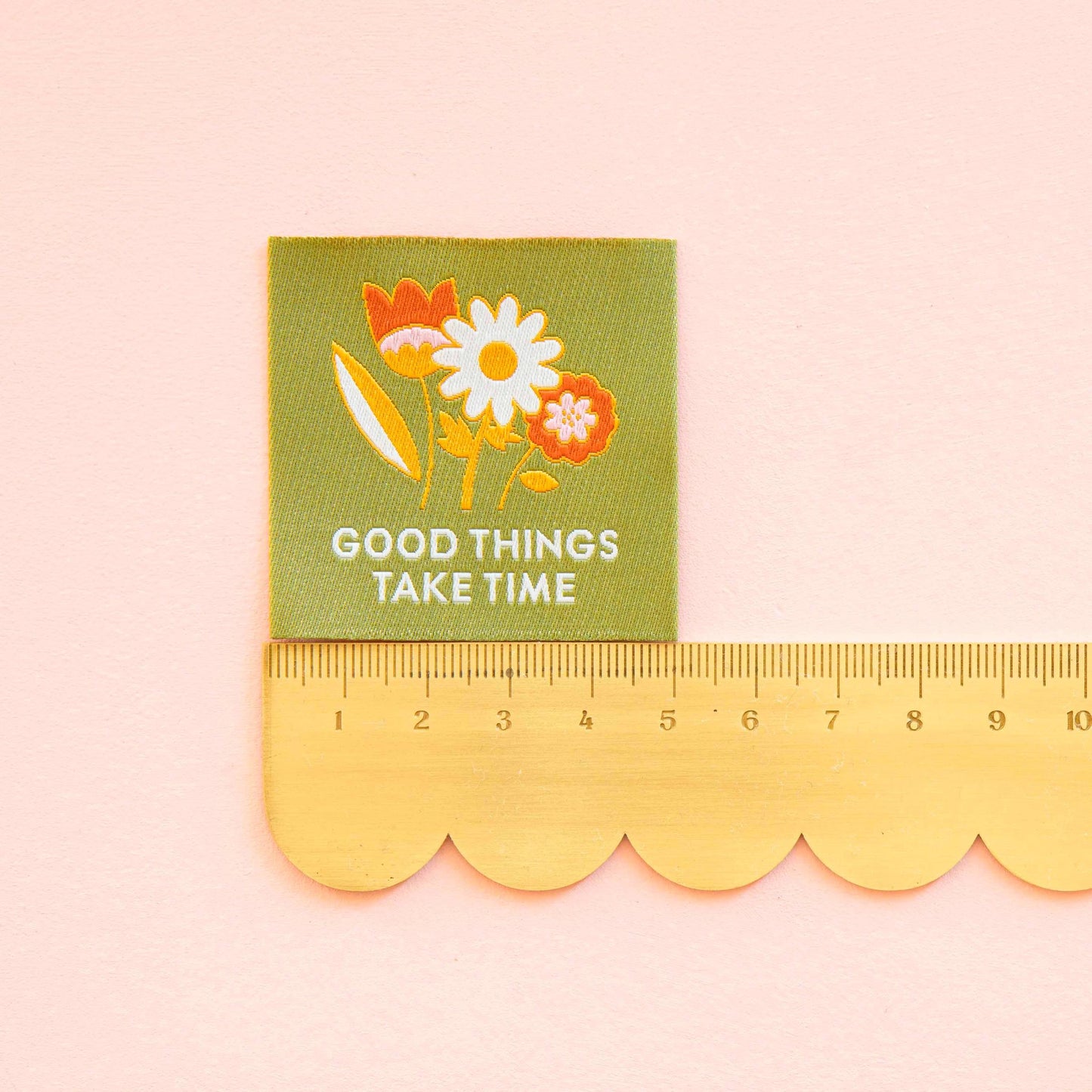 Sarah Hearts-Good Things Take Time Sew-In Labels-sewing notion-gather here online