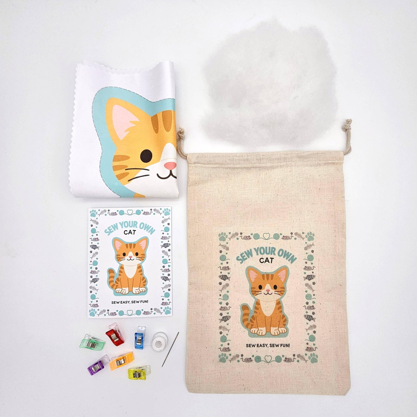 Nickwilljack-Sew Your Own Cat Complete Kit - Orange Cat-sewing kit-gather here online