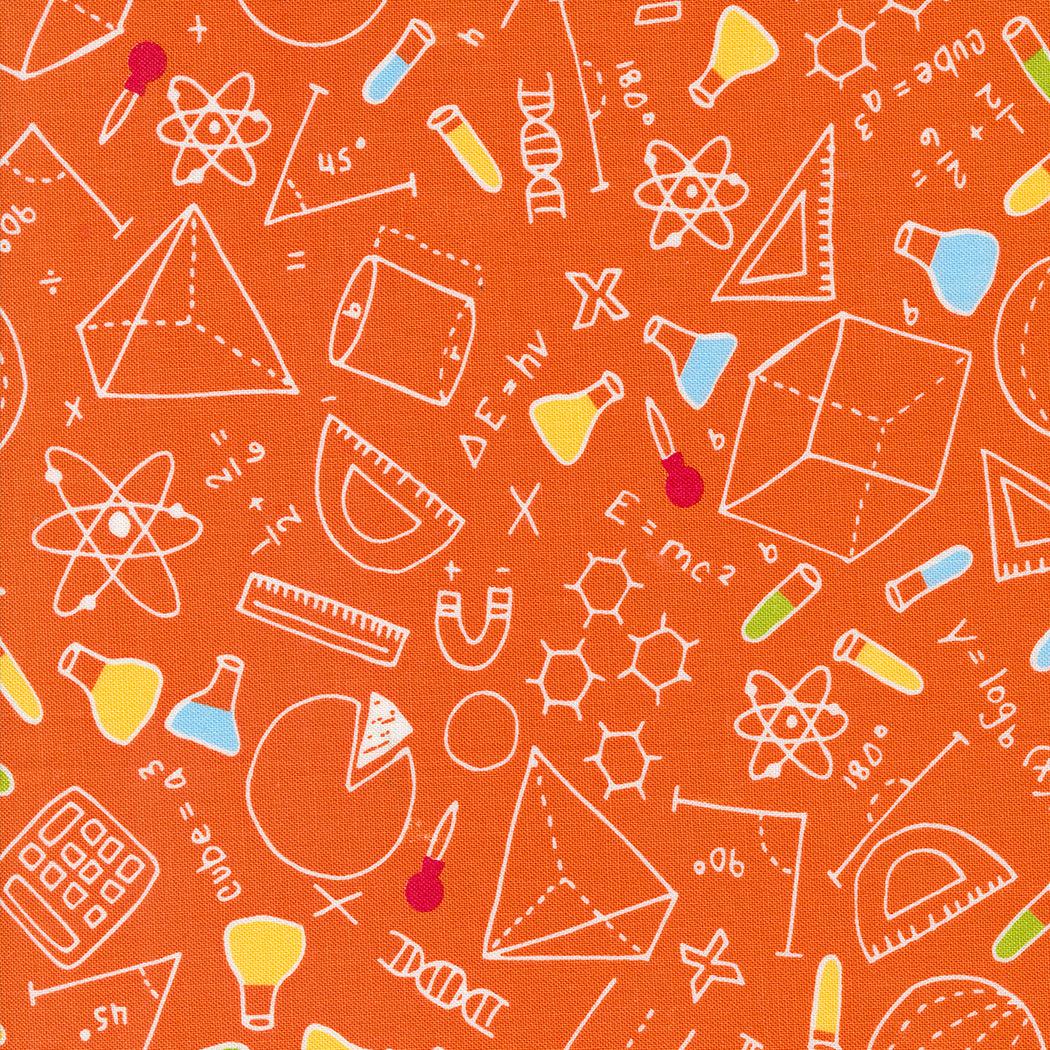 Moda-Math N Science Orange-fabric-gather here online