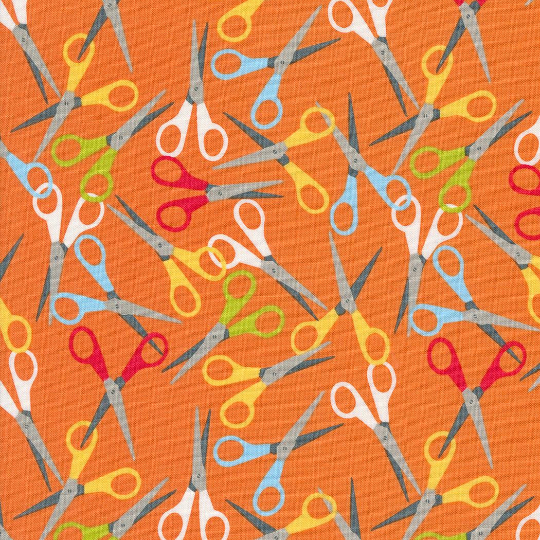 Moda-Scissors Orange-fabric-gather here online