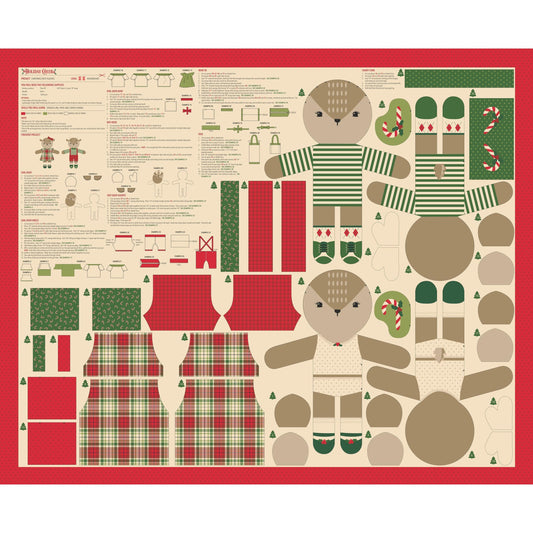 Moda-Reindeer Stuffies Panel-fabric panel-gather here online