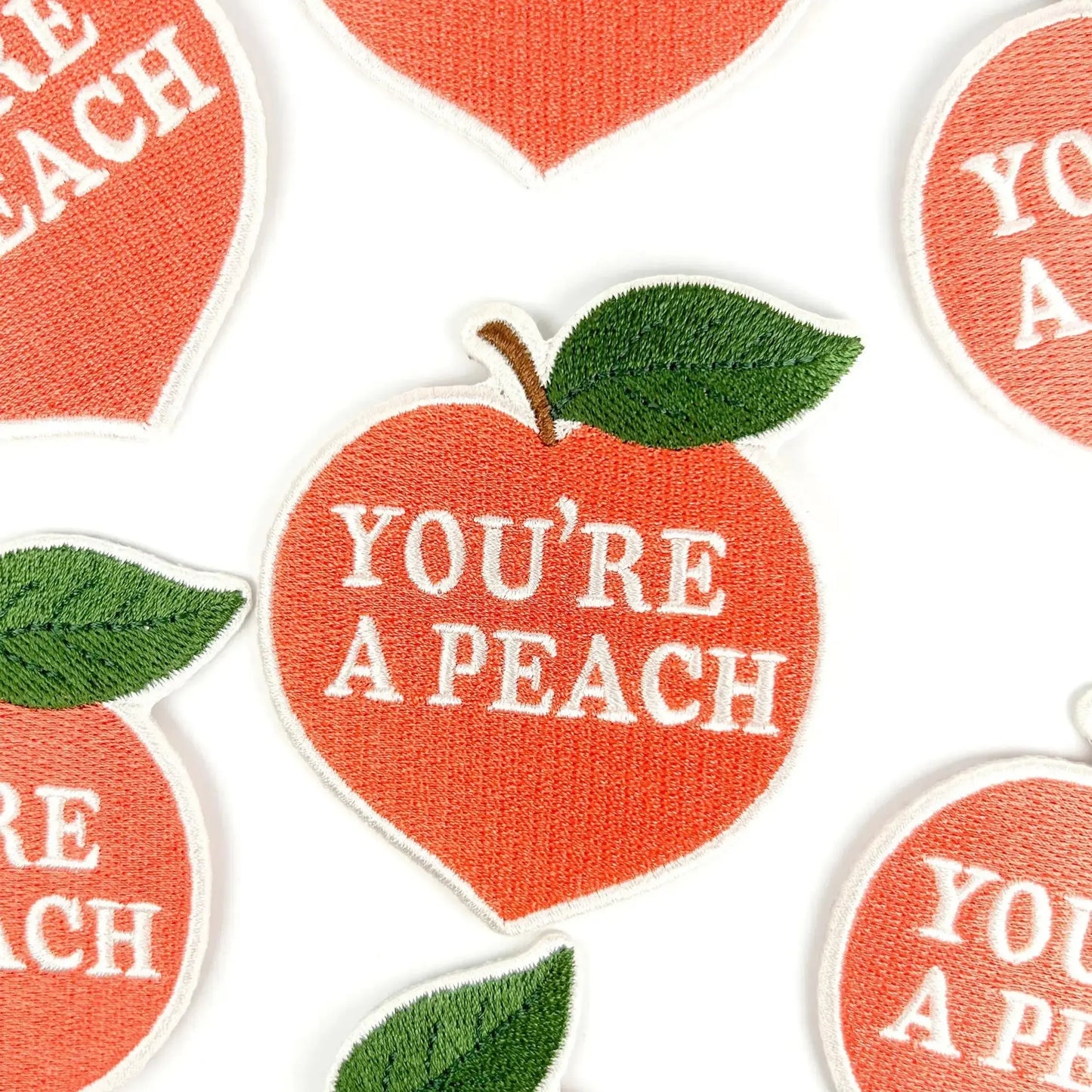 Field Trip Threads-You're a Peach Embroidered Iron-On Patch-patches + pins-gather here online