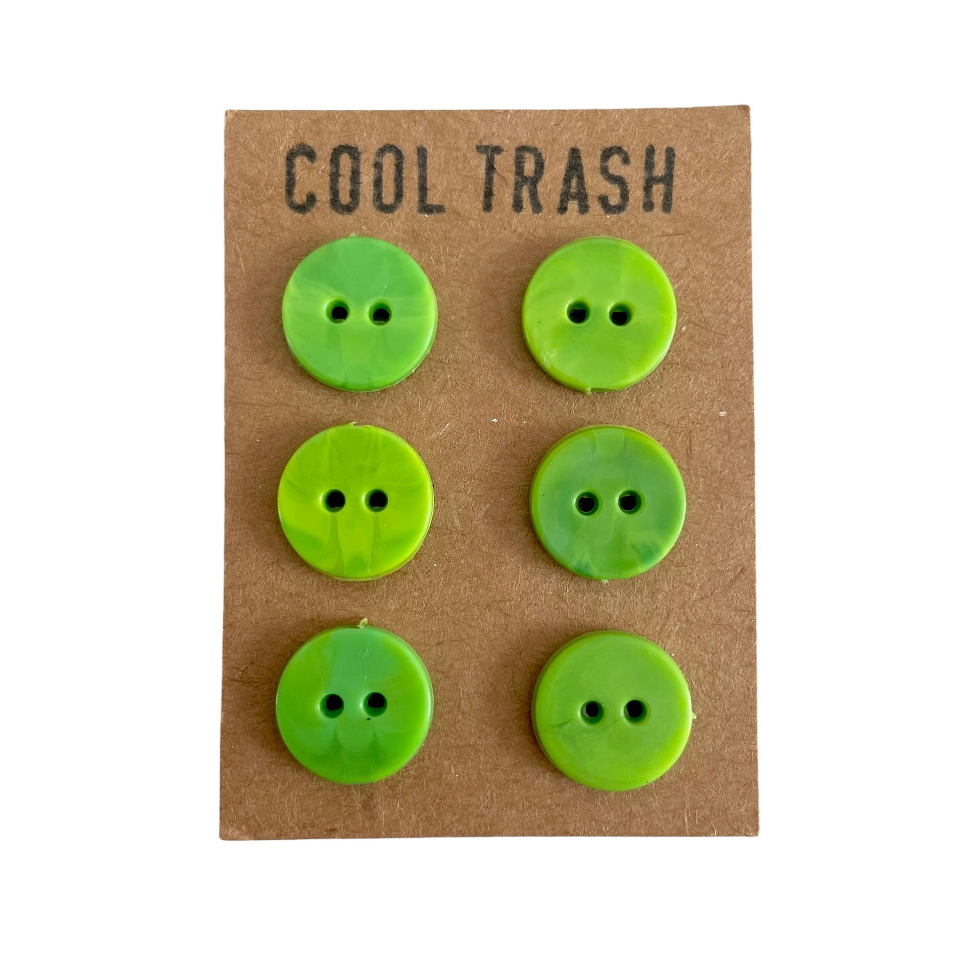 Cool Trash-12mm Recycled Plastic Button Set - Kelly Green-button-gather here online