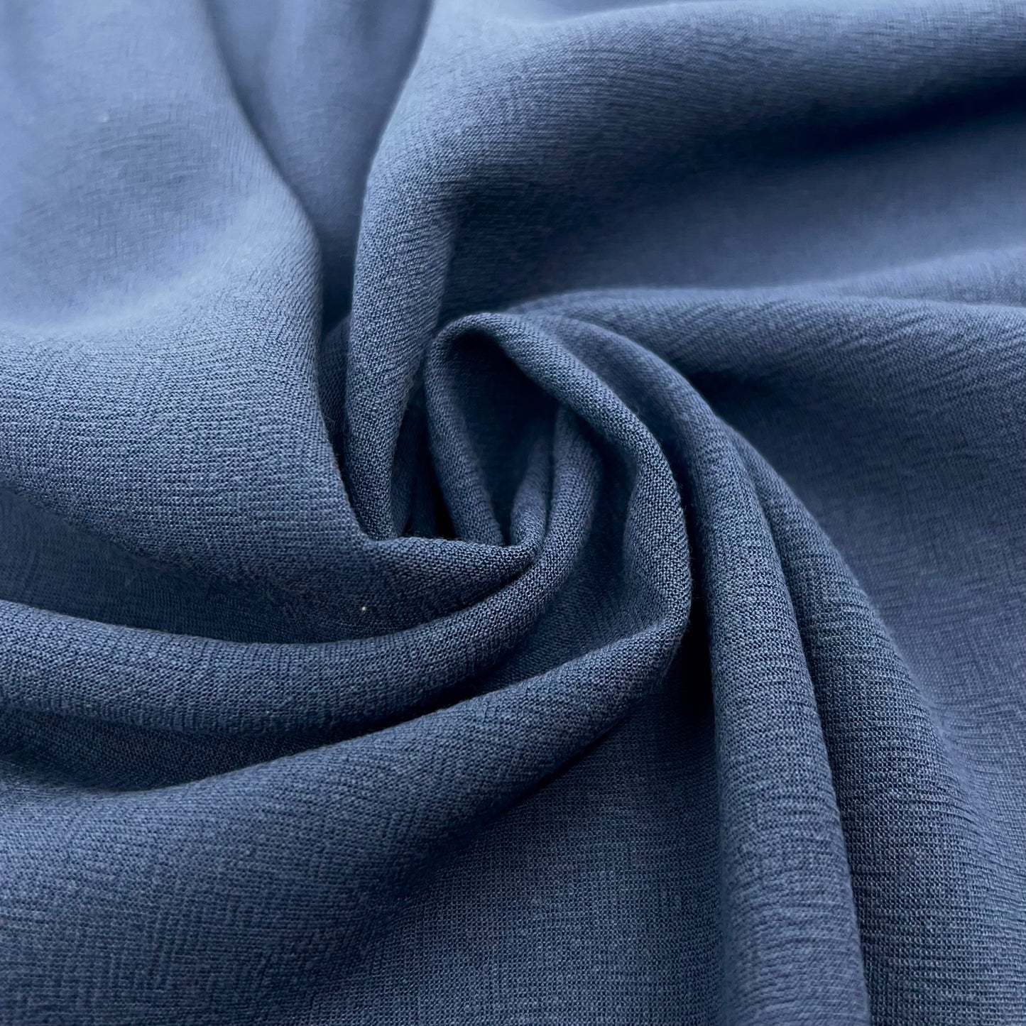 Dune Washed Linen Rayon - Deep Midnight Blue