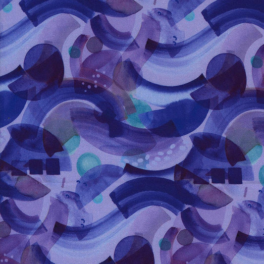 Moda-Abstract Waves Purple-fabric-gather here online