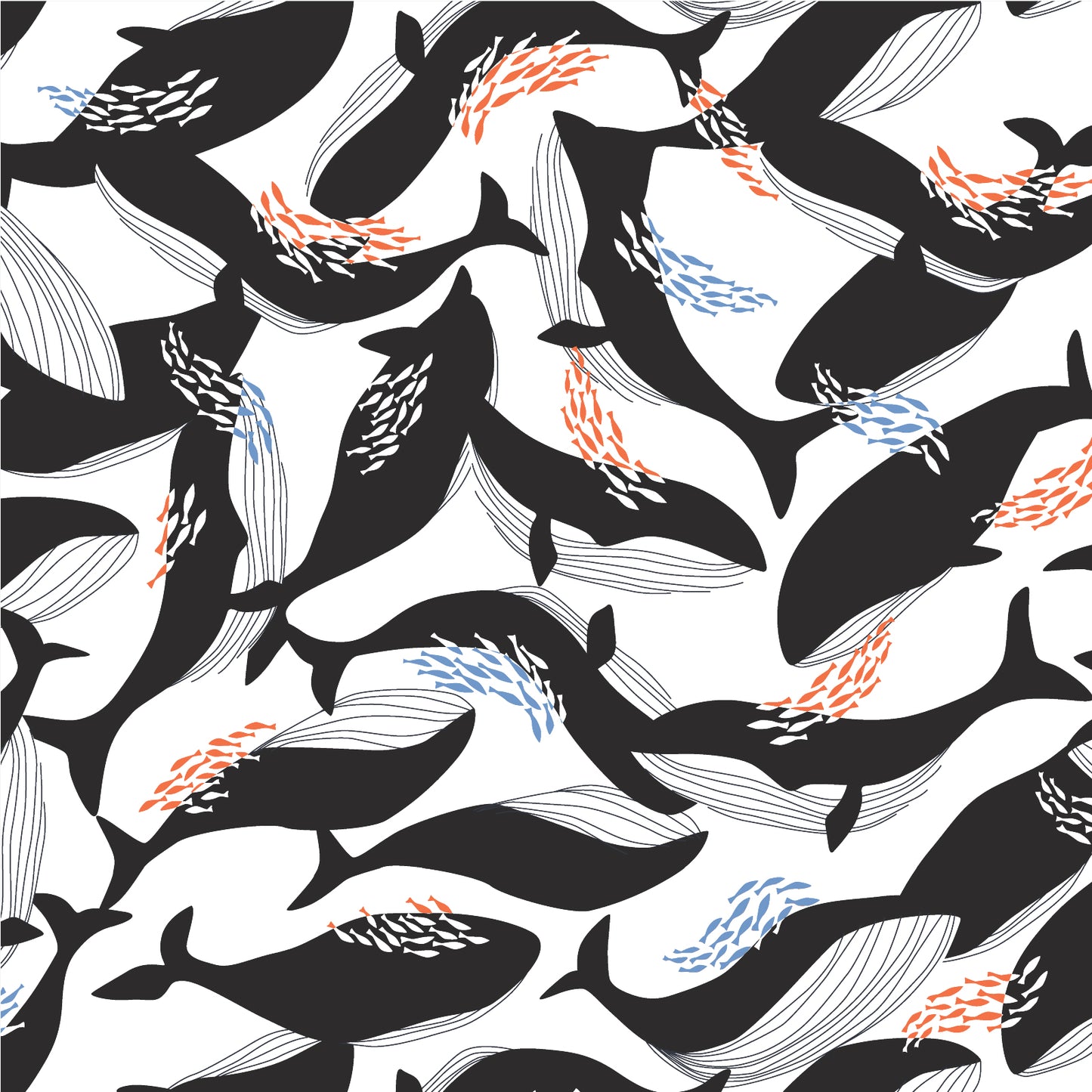 Cloud9-Happy Whales on Rayon-fabric-gather here online