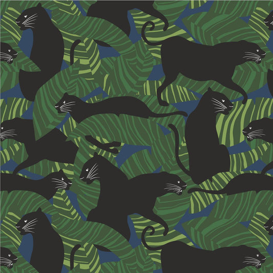 Cloud9-Black Panther on Rayon-fabric-gather here online