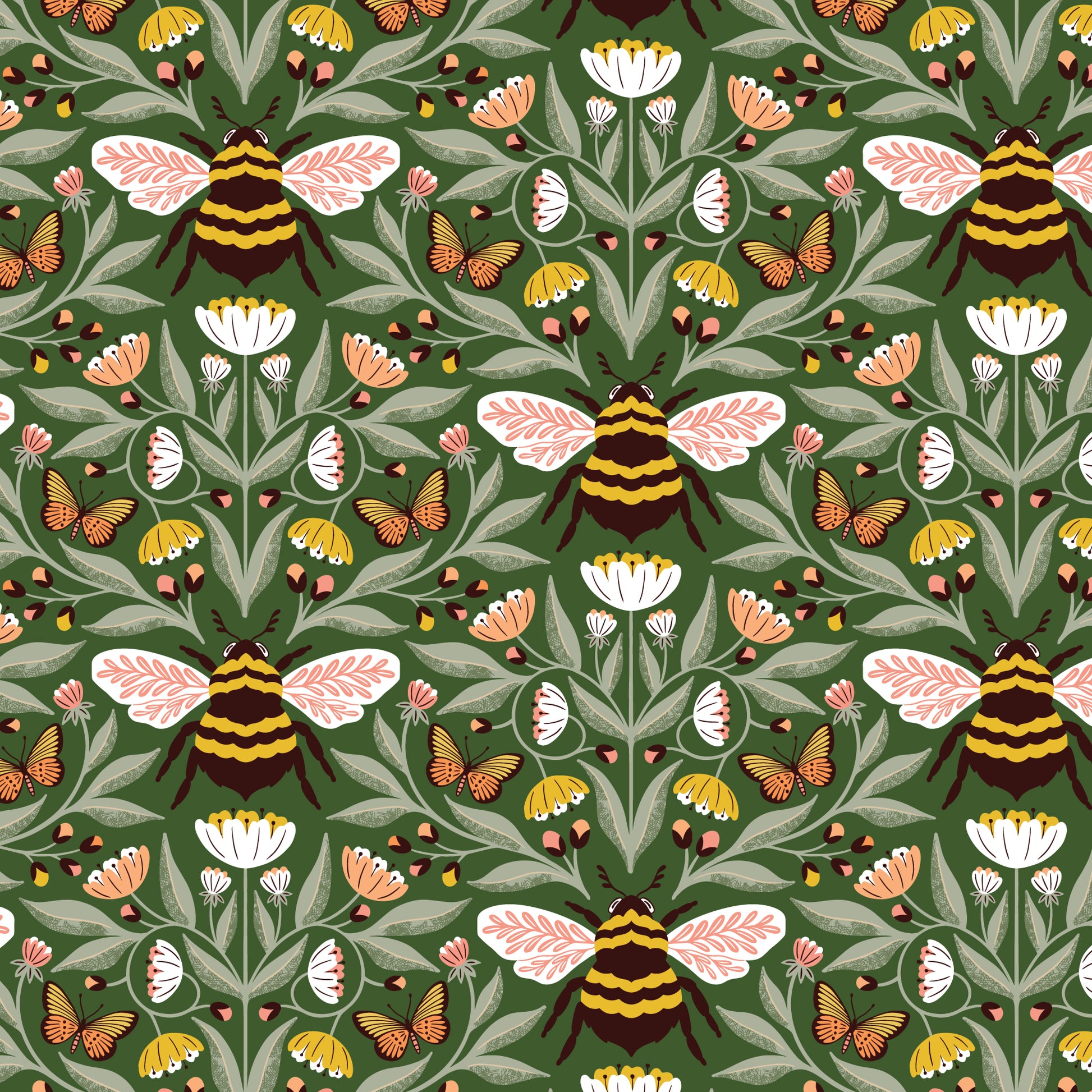 Cloud9-Bee-utiful Jade-Fabric-gather here online