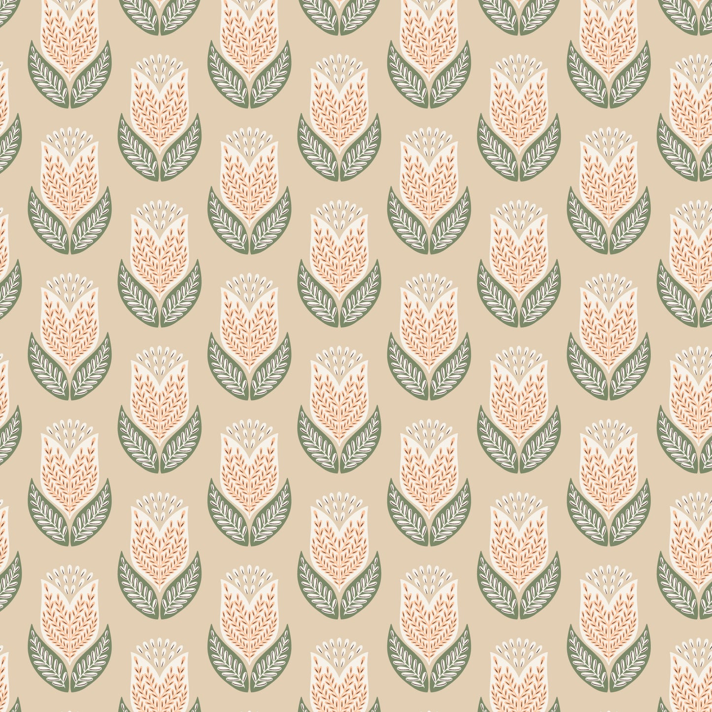 Cloud9-Tulips Tan-Fabric-gather here online