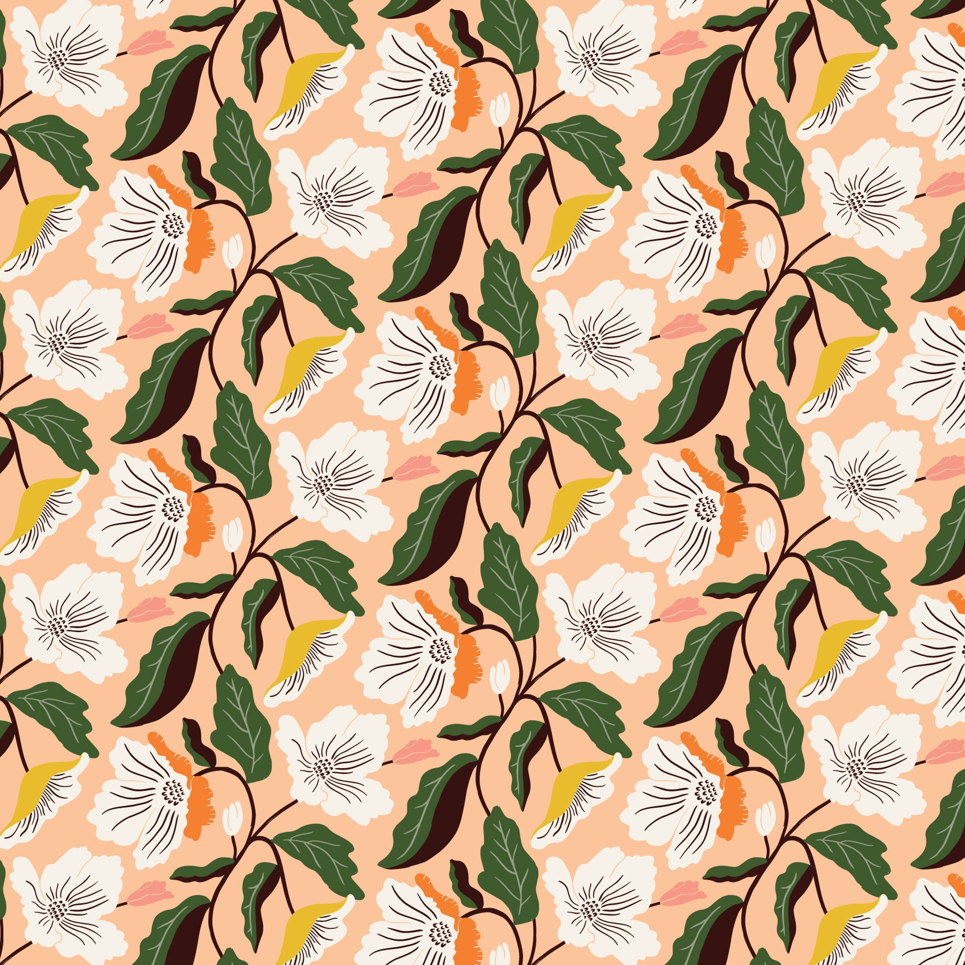 Cloud9-Irises Peach-Fabric-gather here online