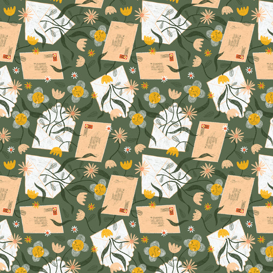 Cloud9-Love Letters Green-fabric-gather here online