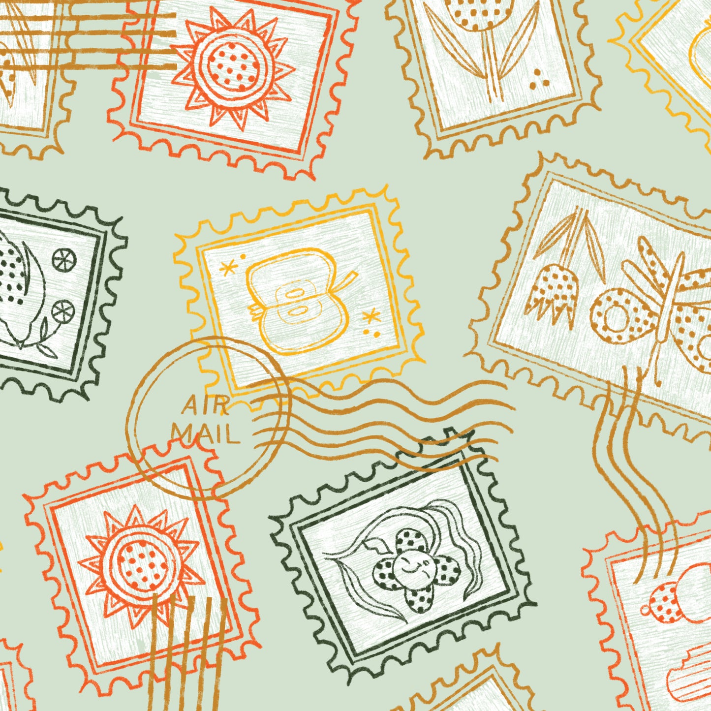 Cloud9-Air Mail-fabric-gather here online