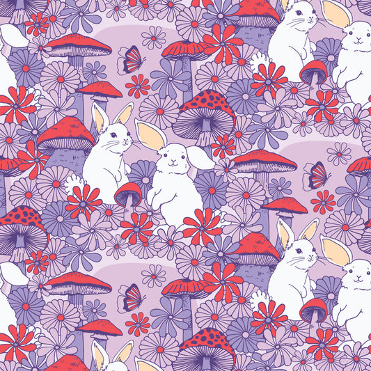 Cloud9-Mushroom Bunnies-fabric-gather here online