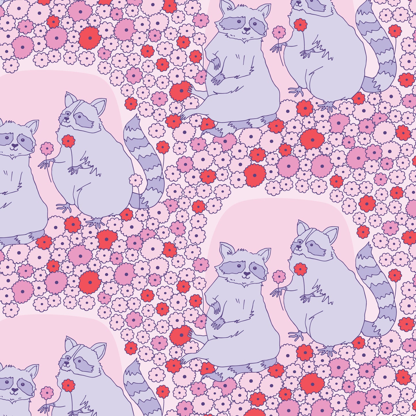 Cloud9-Sweet Raccoons-fabric-gather here online