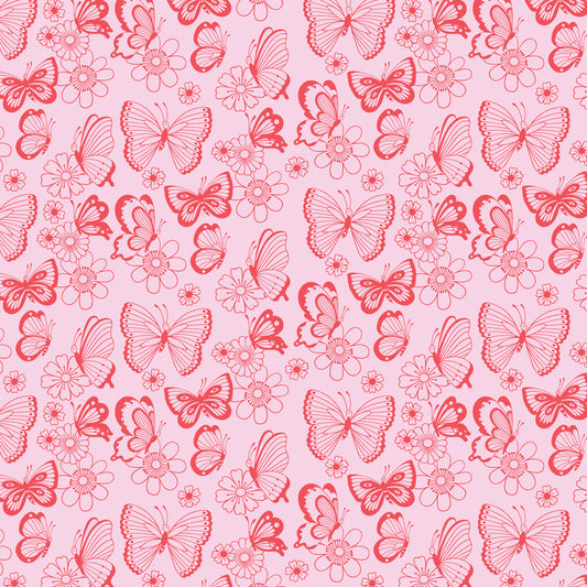 Cloud9-Flower Butterflies-fabric-gather here online