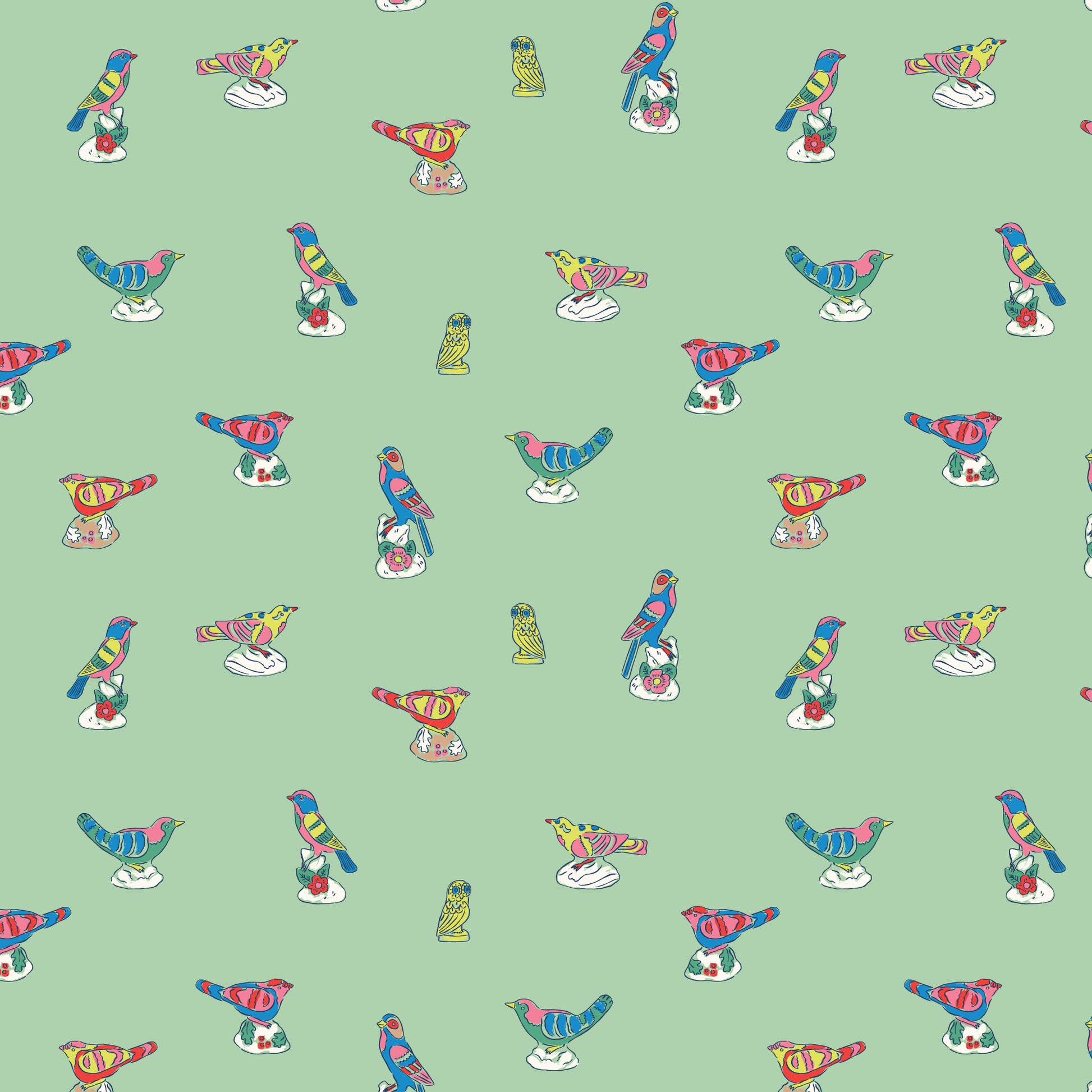 Cloud9-Antique Birds-fabric-gather here online