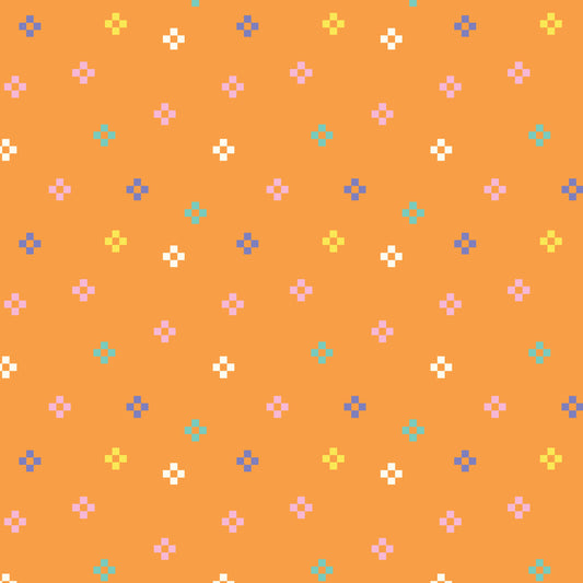 Cloud9-Cosmic Confetti Orange-fabric-gather here online