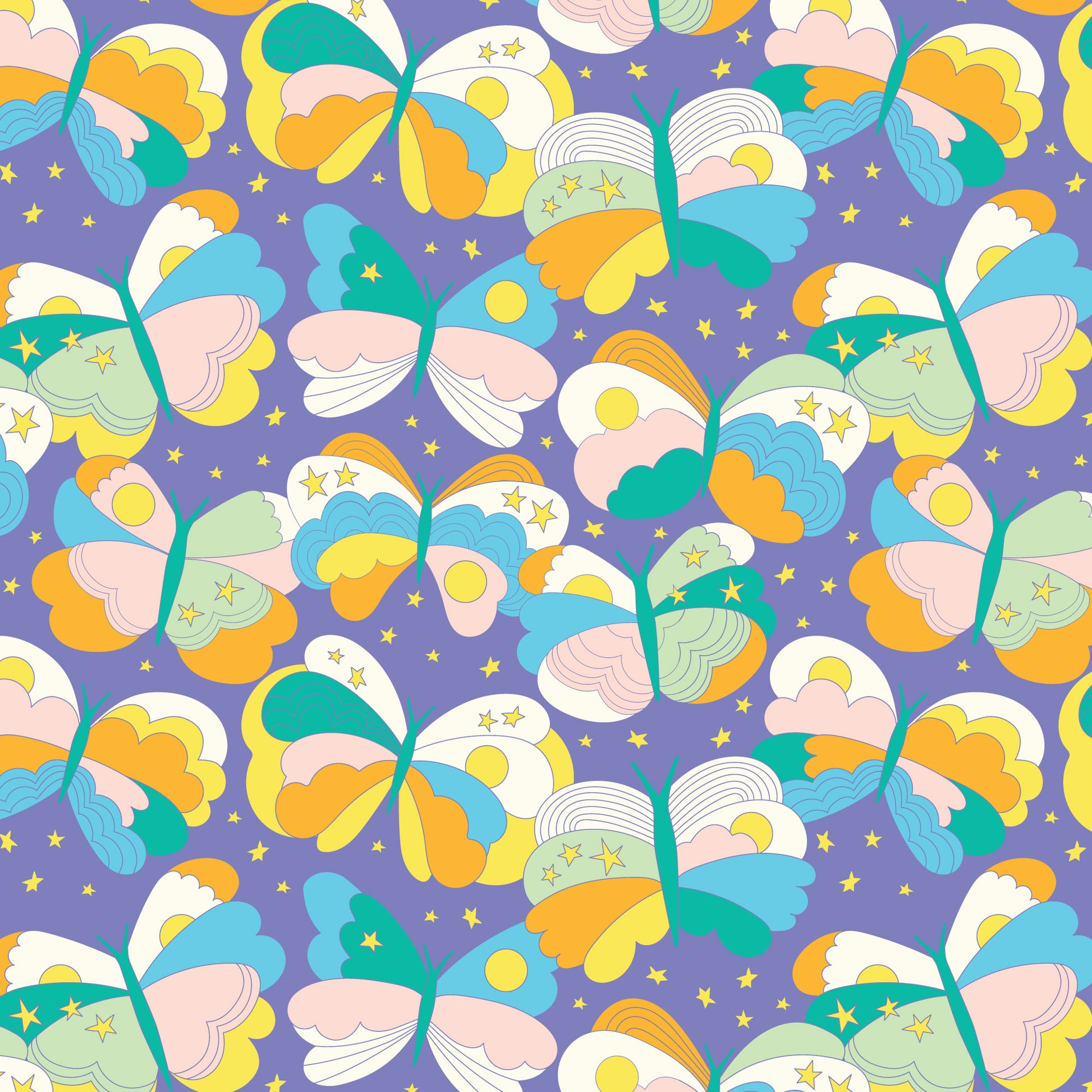Cloud9-Butterfly Sky Violet Blue-fabric-gather here online